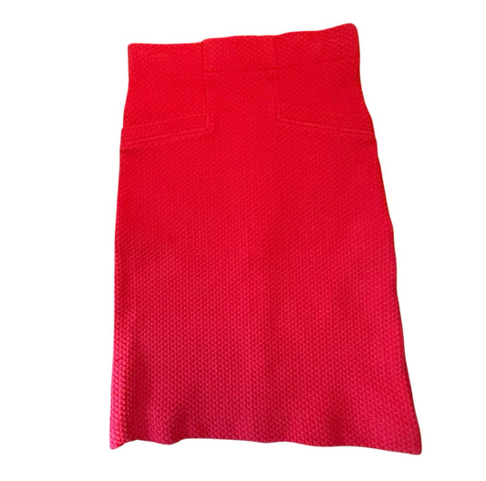 GANNI Textured Red Pencil Skirt – Size Small