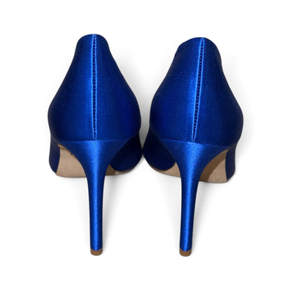 Badgley Mischka Cher II Blue Satin Heels, 6.5