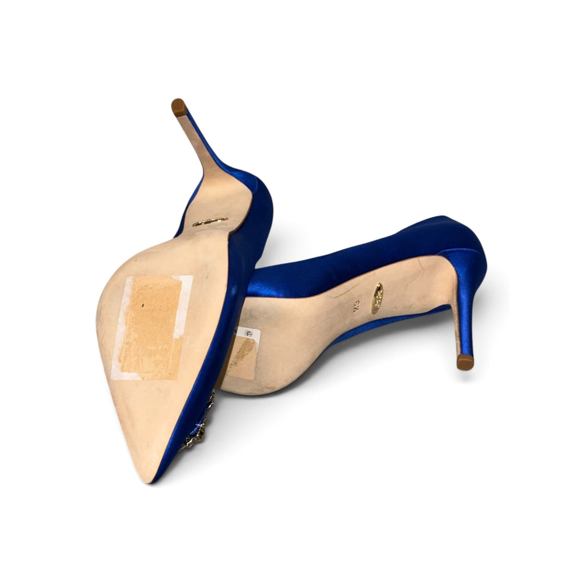 Badgley Mischka Cher II Blue Satin Heels, 6.5