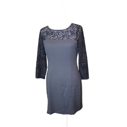 Armani Jeans Black Leopard Print Dress With 3/4 Sleeves, Size 42/US 6 NWT