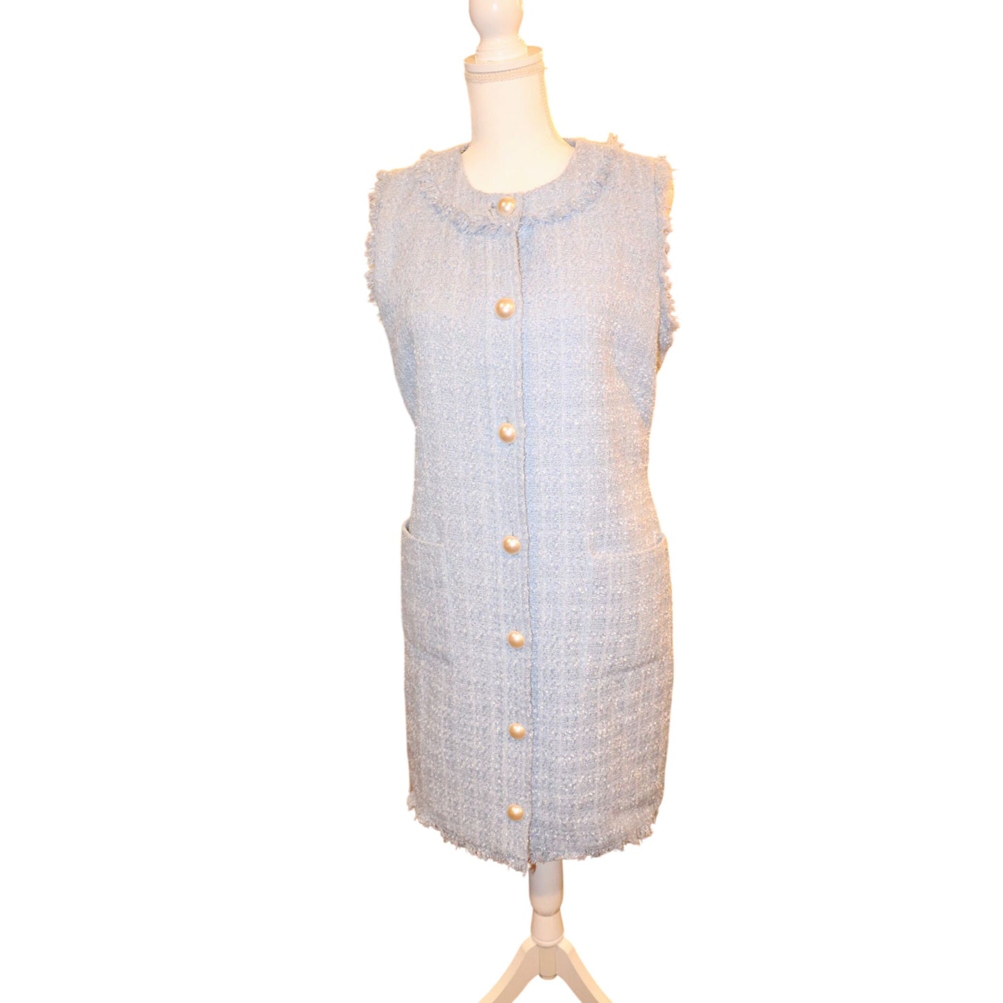 Kate Spade Tweed Swift Dress W/ Pearl Buttons, Size 10 NWT