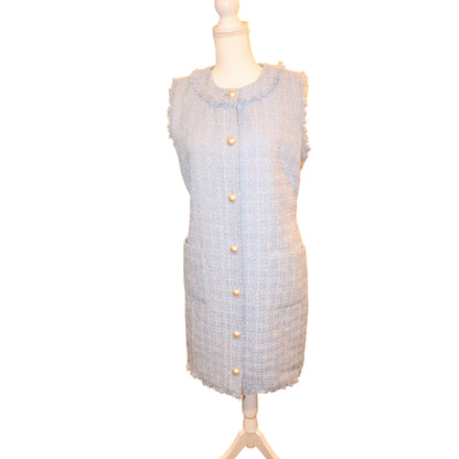 Kate Spade Tweed Swift Dress W/ Pearl Buttons, Size 10 NWT