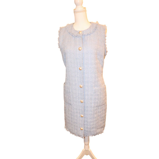 Kate Spade Tweed Swift Dress W/ Pearl Buttons, Size 10 NWT
