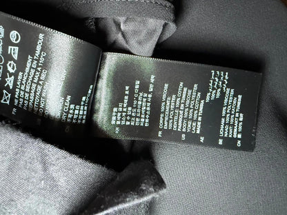 Sandro Black Sheer Long Sleeve Women's Blouse with Embroidered Detail, Large