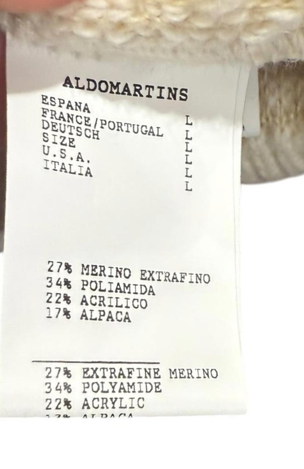 New Aldo Martins Sidley Textured Knit Sweater Ivory, size Large