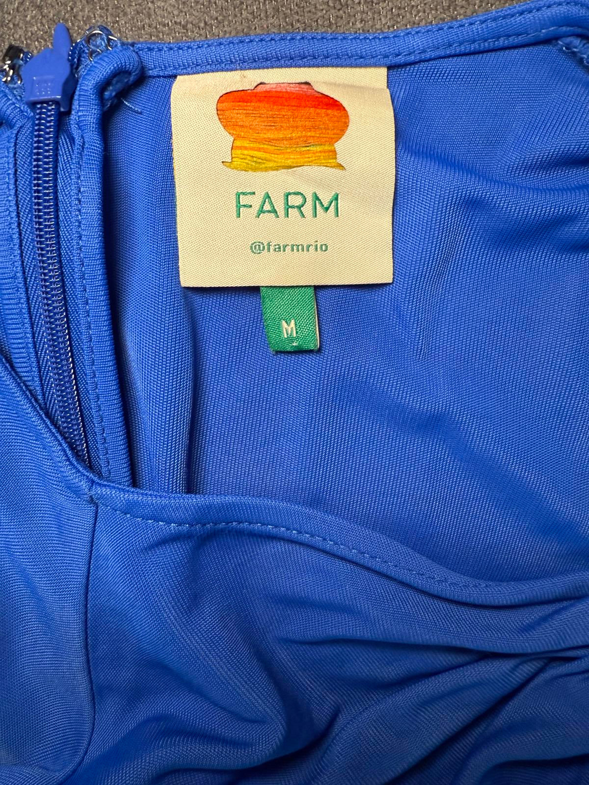 FARM Rio Blue Long Sleeve Women's Bodysuit, Size M