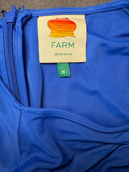 FARM Rio Blue Long Sleeve Women's Bodysuit, Size M