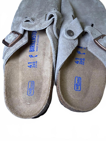 Birkenstock New Suede Leather Mules with Buckle, size 41