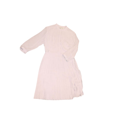 Burberry London Pleated 100% Silk Dress In lavender gray, Size 8