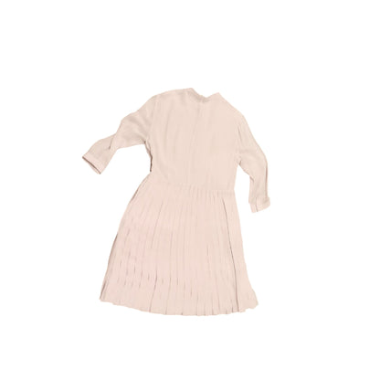 Burberry London Pleated 100% Silk Dress In lavender gray, Size 8