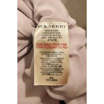 Burberry London Pleated 100% Silk Dress In lavender gray, Size 8