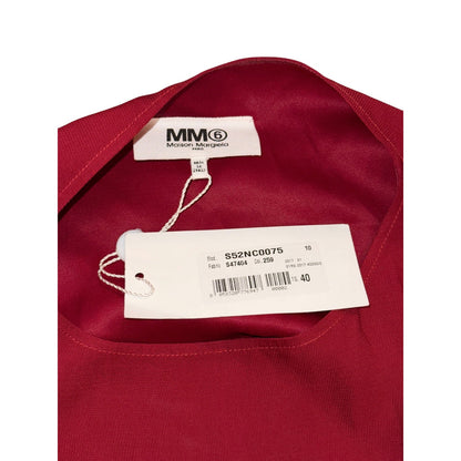 MM6 Maison Margiela Red Short-Sleeve Asymmetric Top, Size 40
