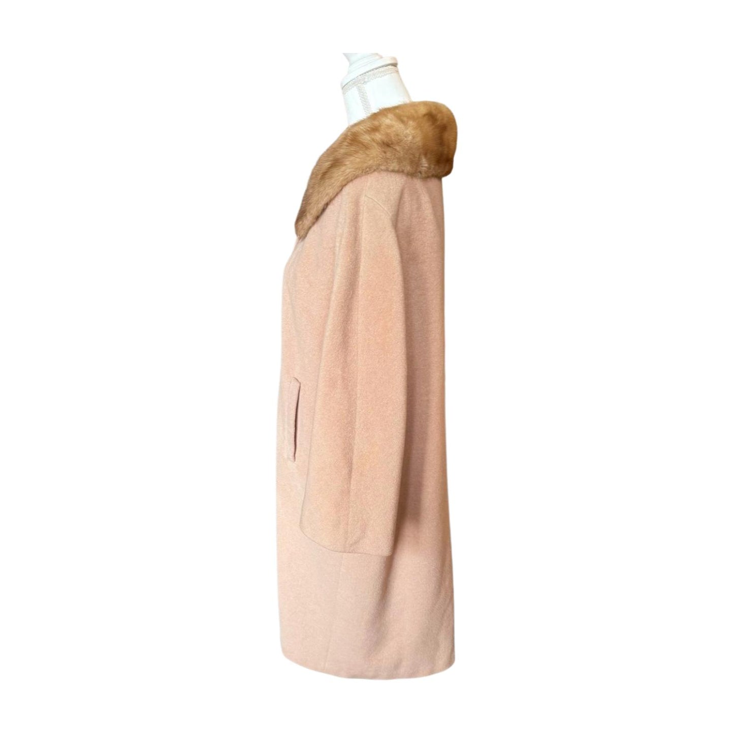 Bernhard Altmann Vintage Wool & Fur Coat, Adormé Collection, Large