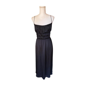 Lela Rose Black Ruched Bodice Midi Dress, Size 12 (NWT)