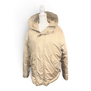 Etro Beige Hooded Quilted Jacket With Striped Lining Large