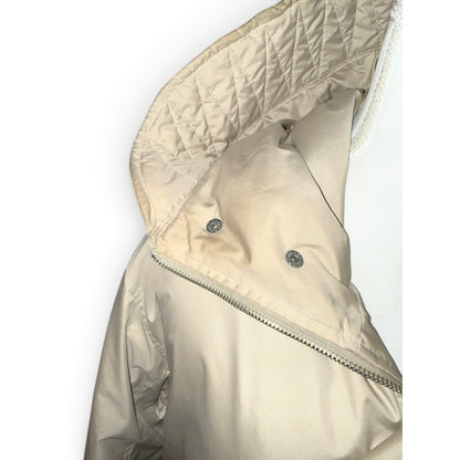 Etro Beige Hooded Quilted Jacket With Striped Lining Large