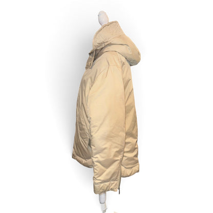 Etro Beige Hooded Quilted Jacket With Striped Lining Large