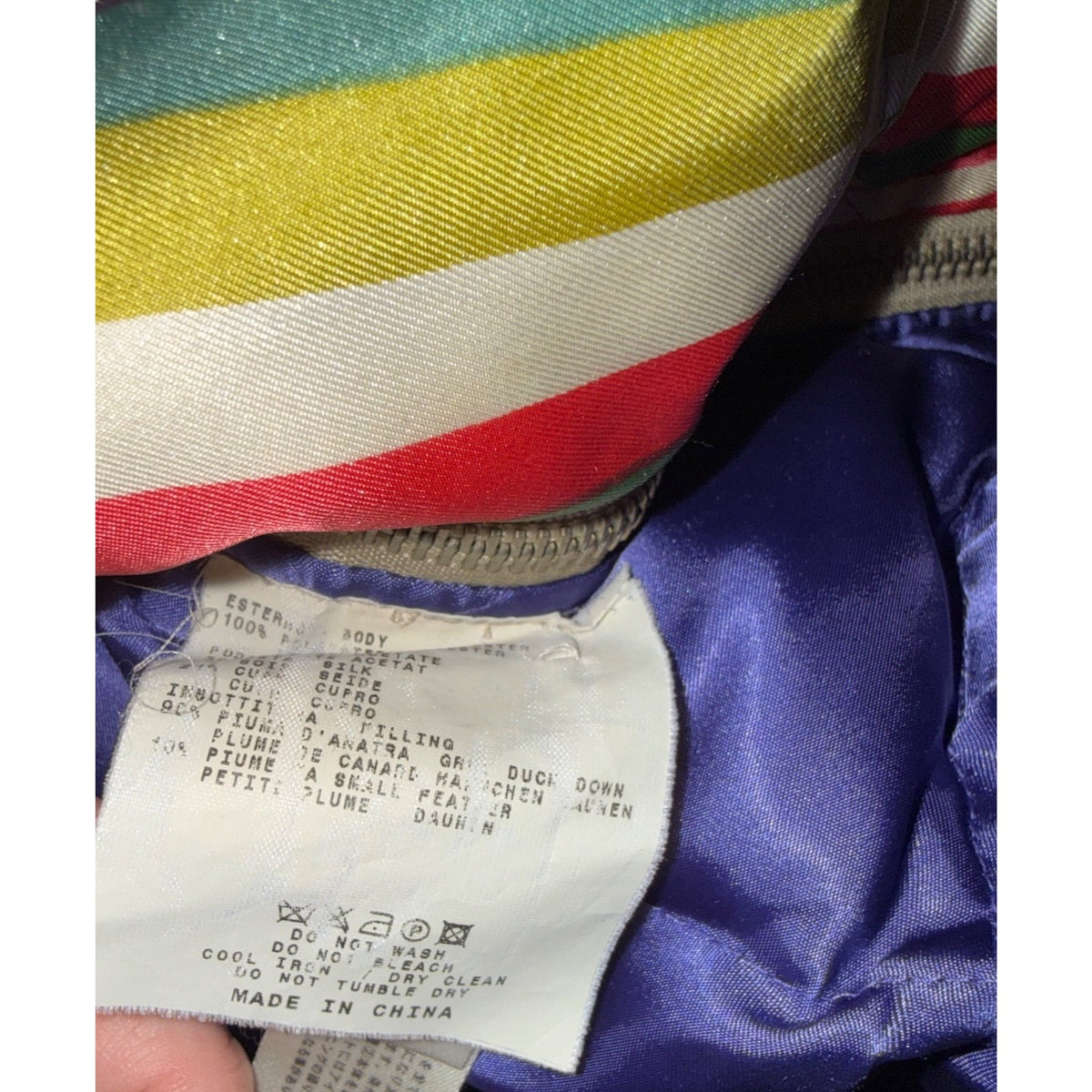 Etro Beige Hooded Quilted Jacket With Striped Lining Large