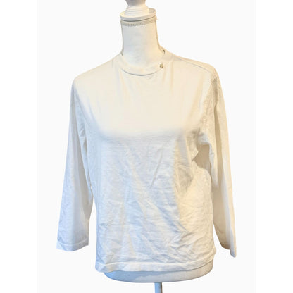 Anine Bing Womens White Long-Sleeve Cotton Top, Medium