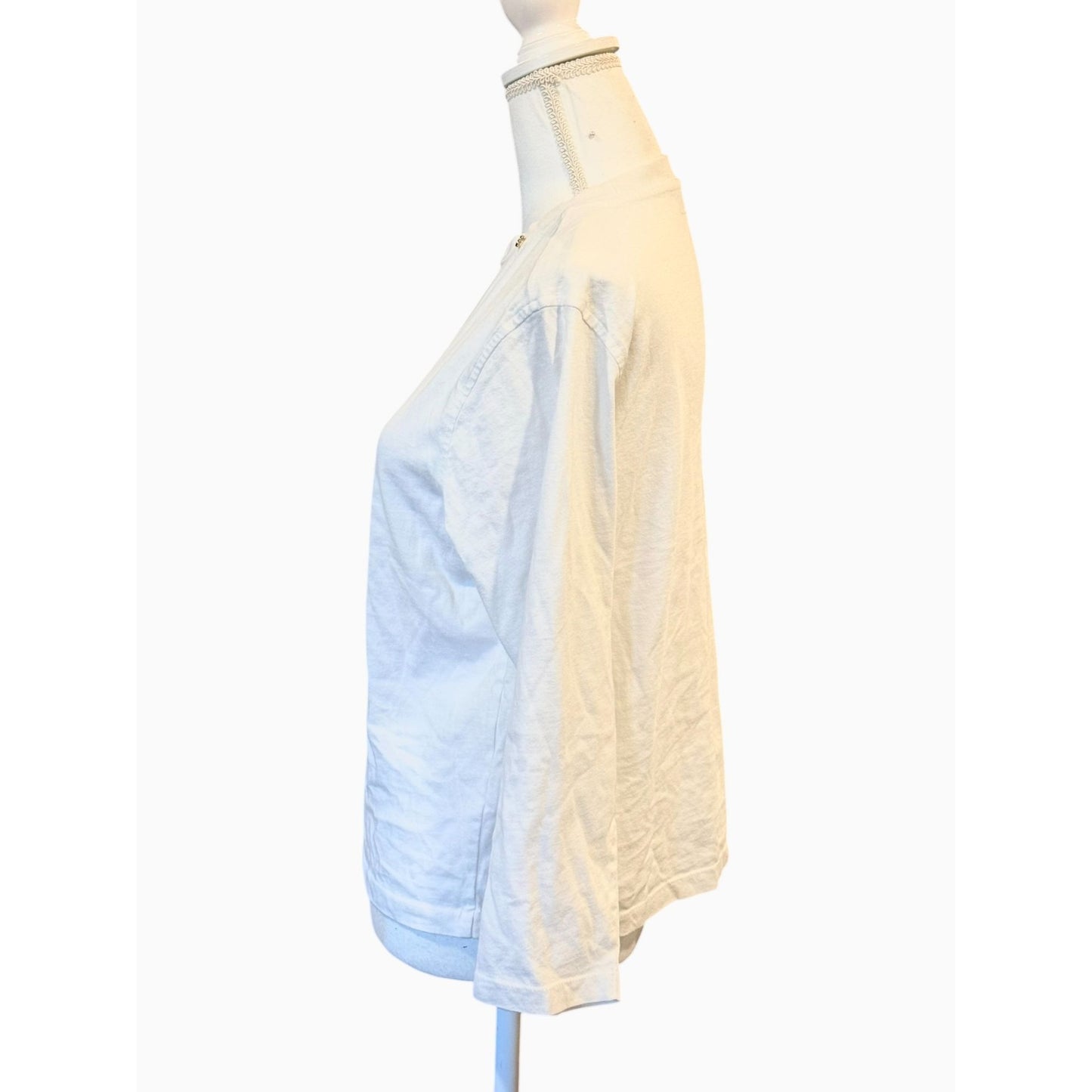 Anine Bing Womens White Long-Sleeve Cotton Top, Medium