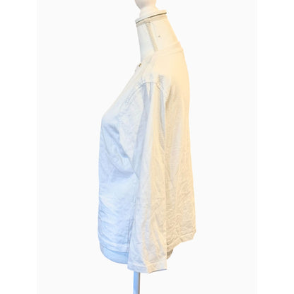 Anine Bing Womens White Long-Sleeve Cotton Top, Medium