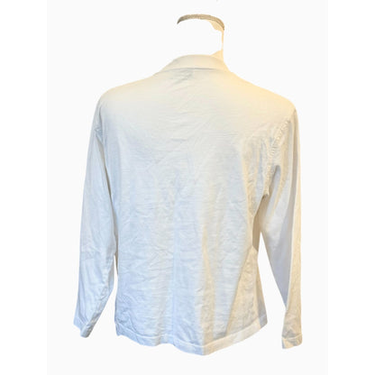 Anine Bing Womens White Long-Sleeve Cotton Top, Medium