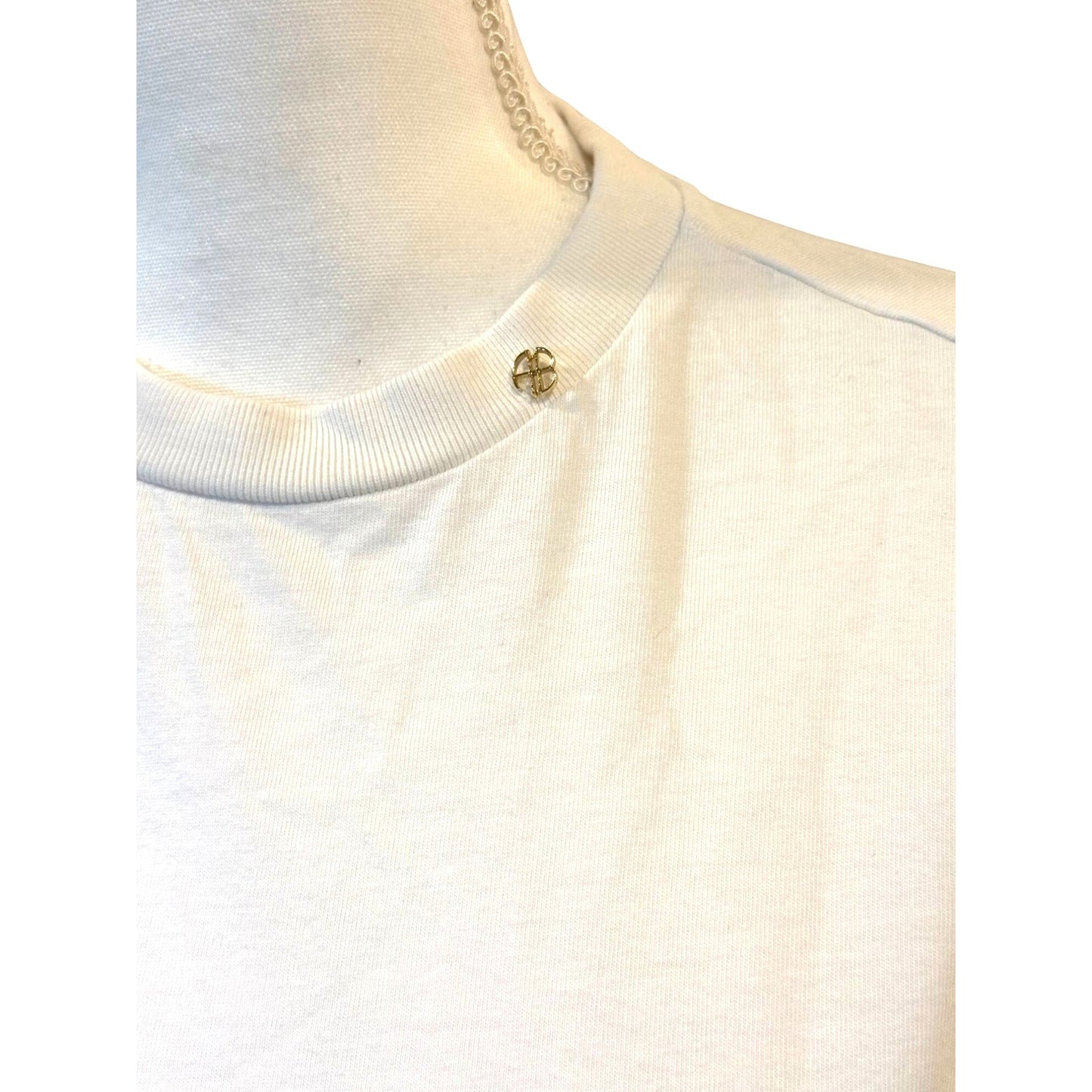 Anine Bing Womens White Long-Sleeve Cotton Top, Medium
