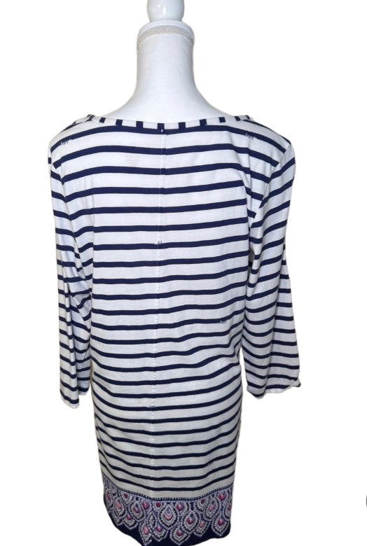 Lilly Pulitzer Striped Cotton Dress, Navy & White, XL