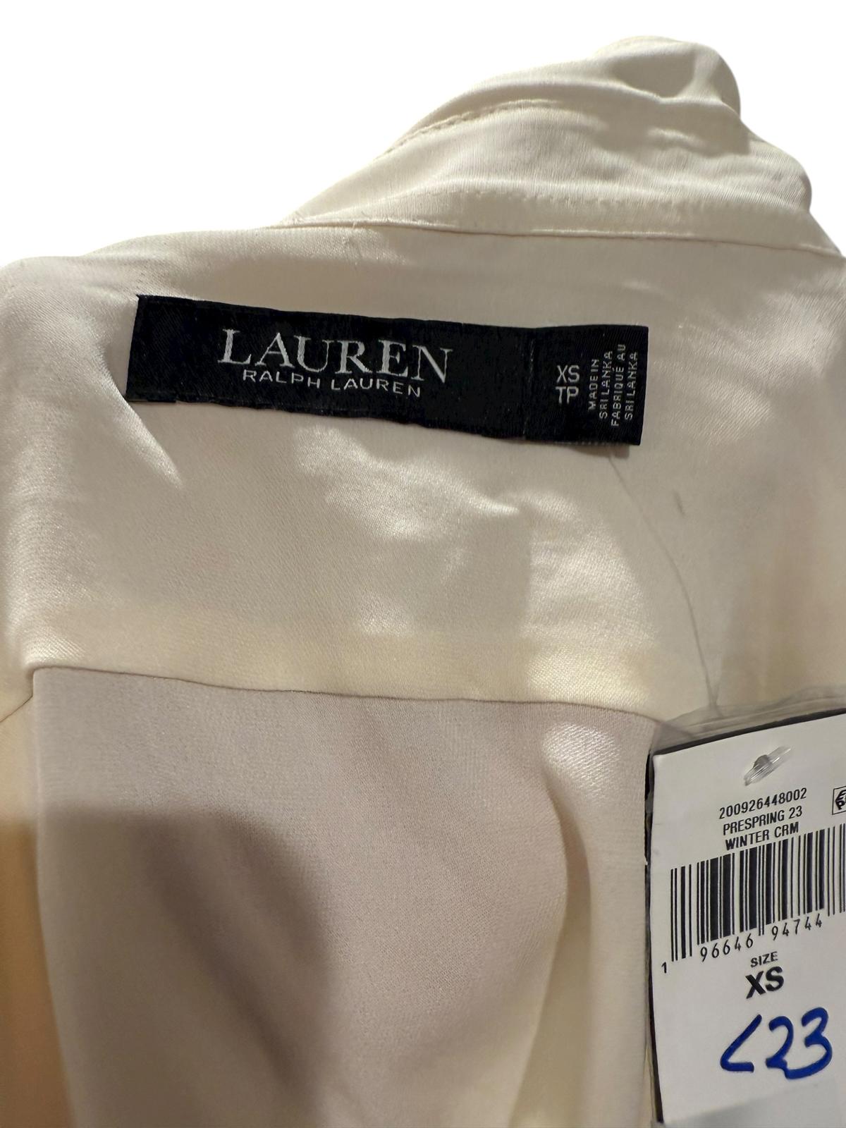 New Lauren Ralph Lauren 100% Silk Blouse in Winter Cream, Size XS