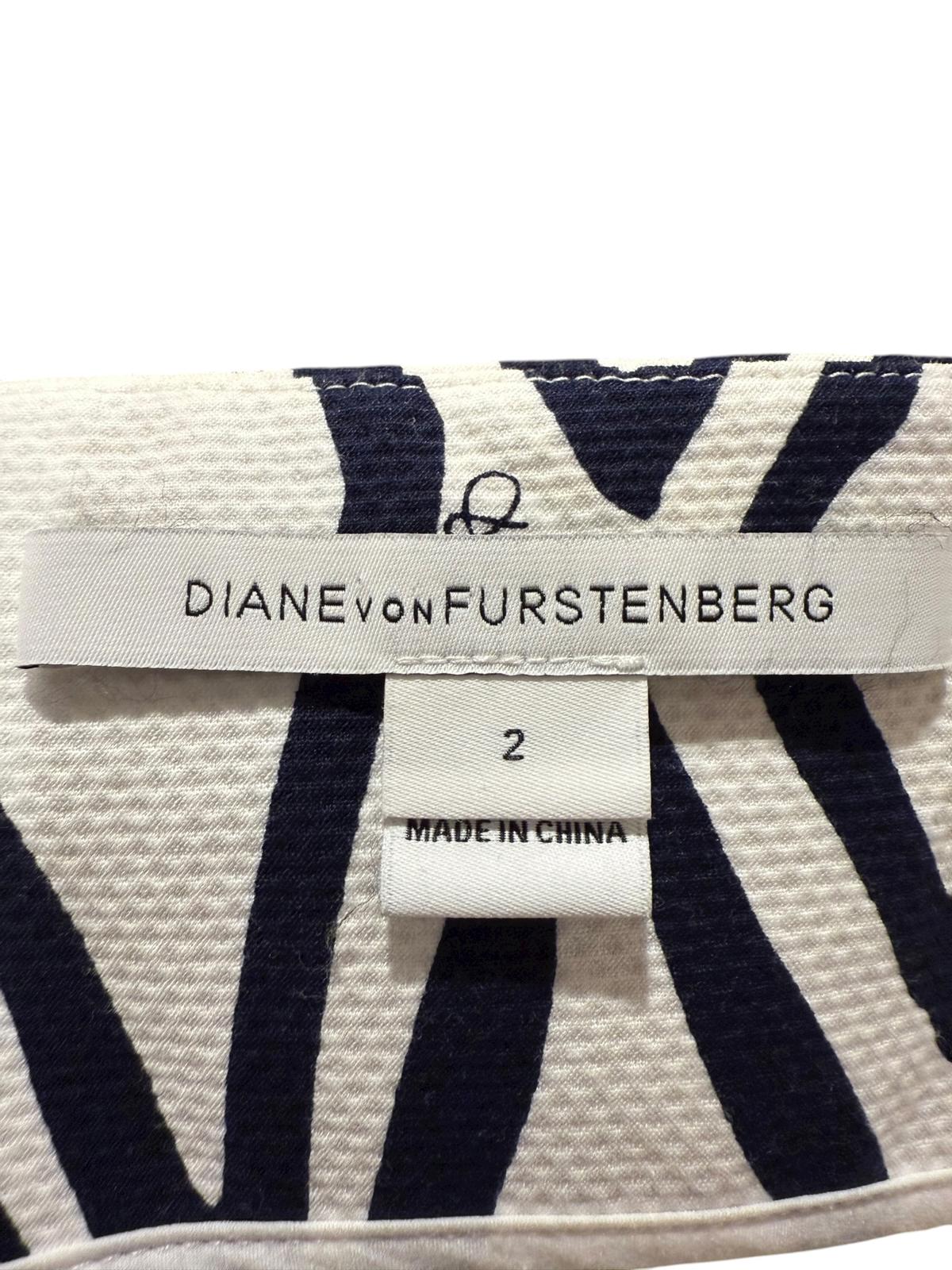 Diane von Furstenberg (DVF) Geometric Sleeveless Top, Size 2