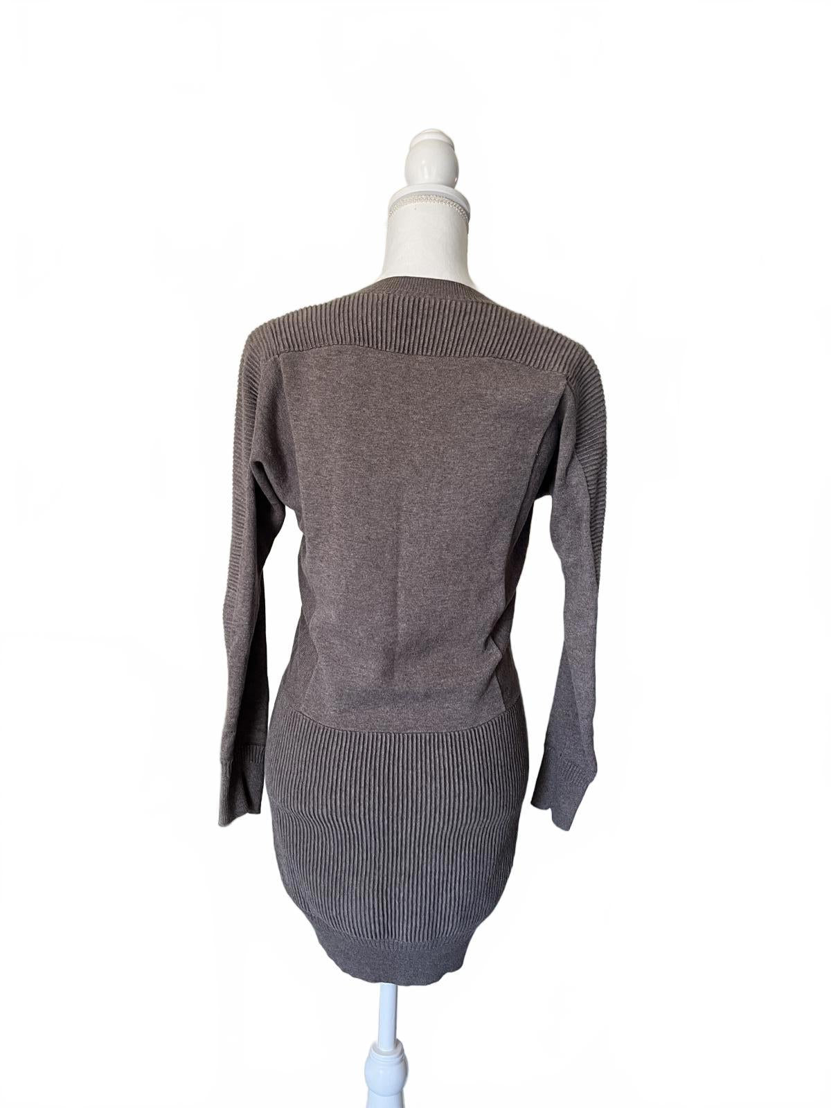 All Saints Long Sleeve Knit Dress in Brown, Size 0
