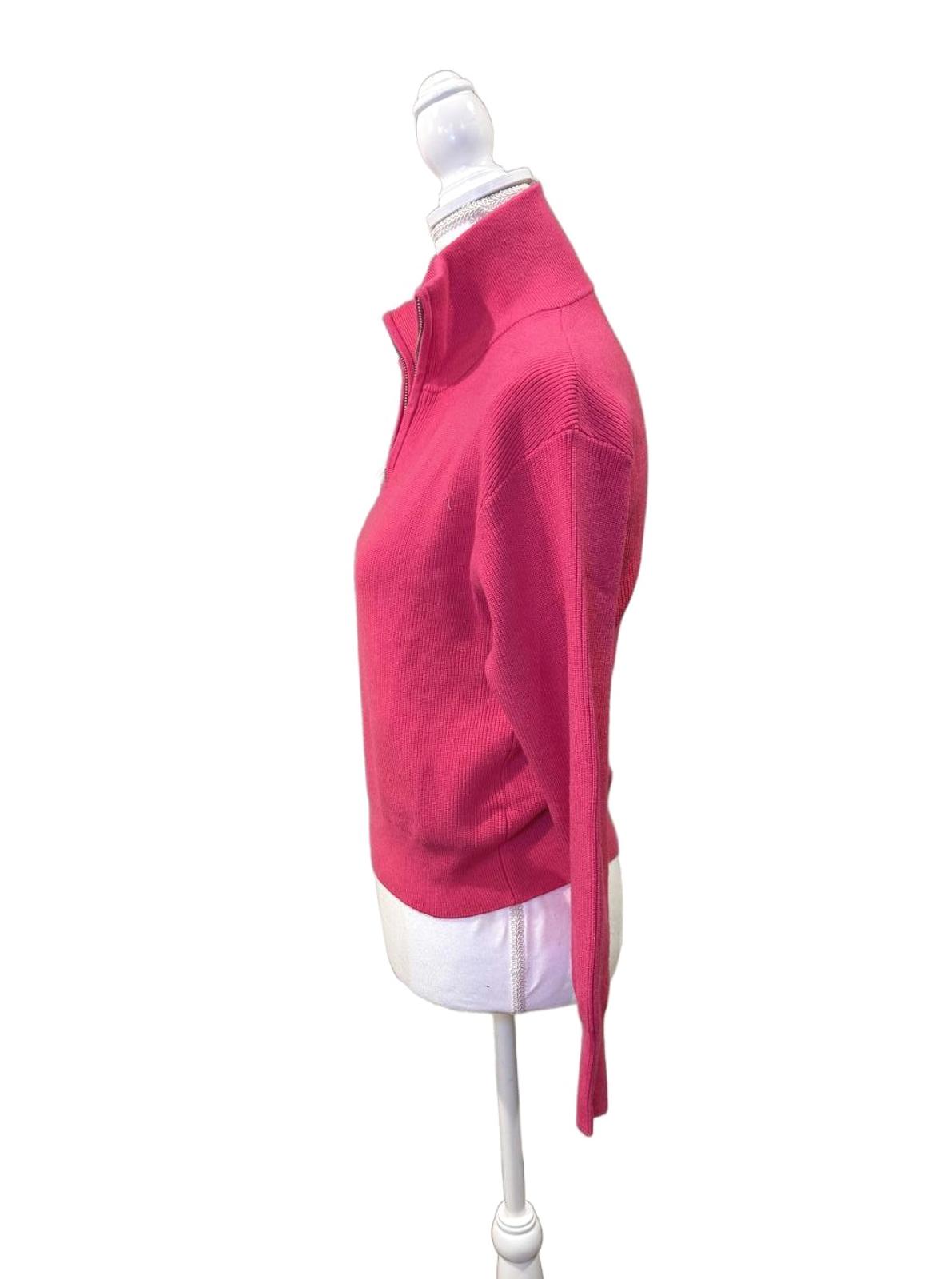 Stitches + Stripes Pink Quarter-Zip Sweater, XS (NWT)