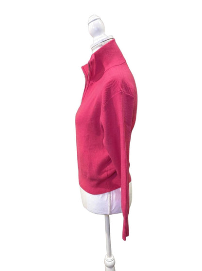 Stitches + Stripes Pink Quarter-Zip Sweater, XS (NWT)