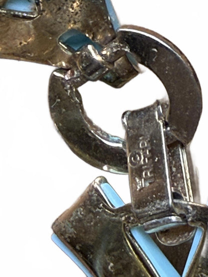 Vintage Blue and Gold Tone Trifari Link Bracelet