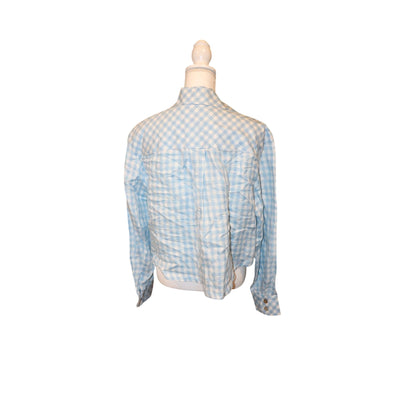 Sleeper Safari Gingham Cropped Shirt, Size S NWT