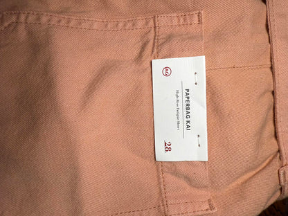 New AG Jeans Kai High Waist Shorts in Peach, 28