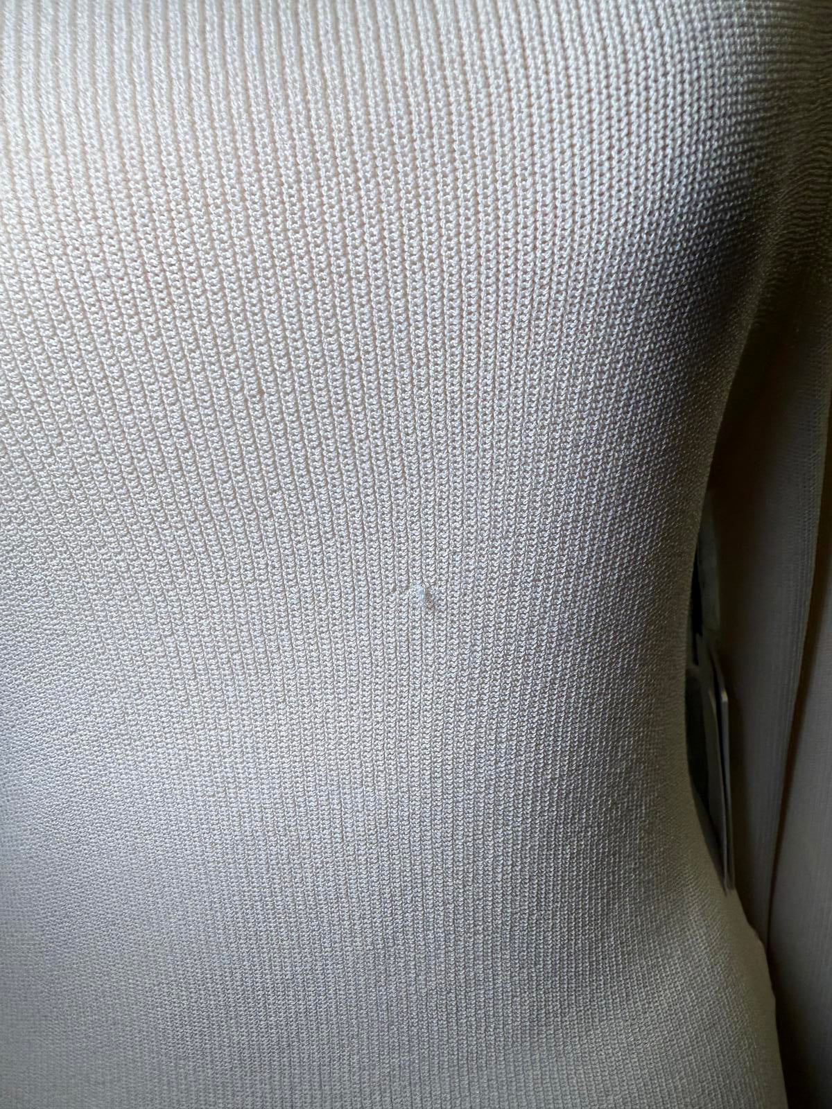 Good American Long Sleeve Knit Top in Cream, Large (NWT)