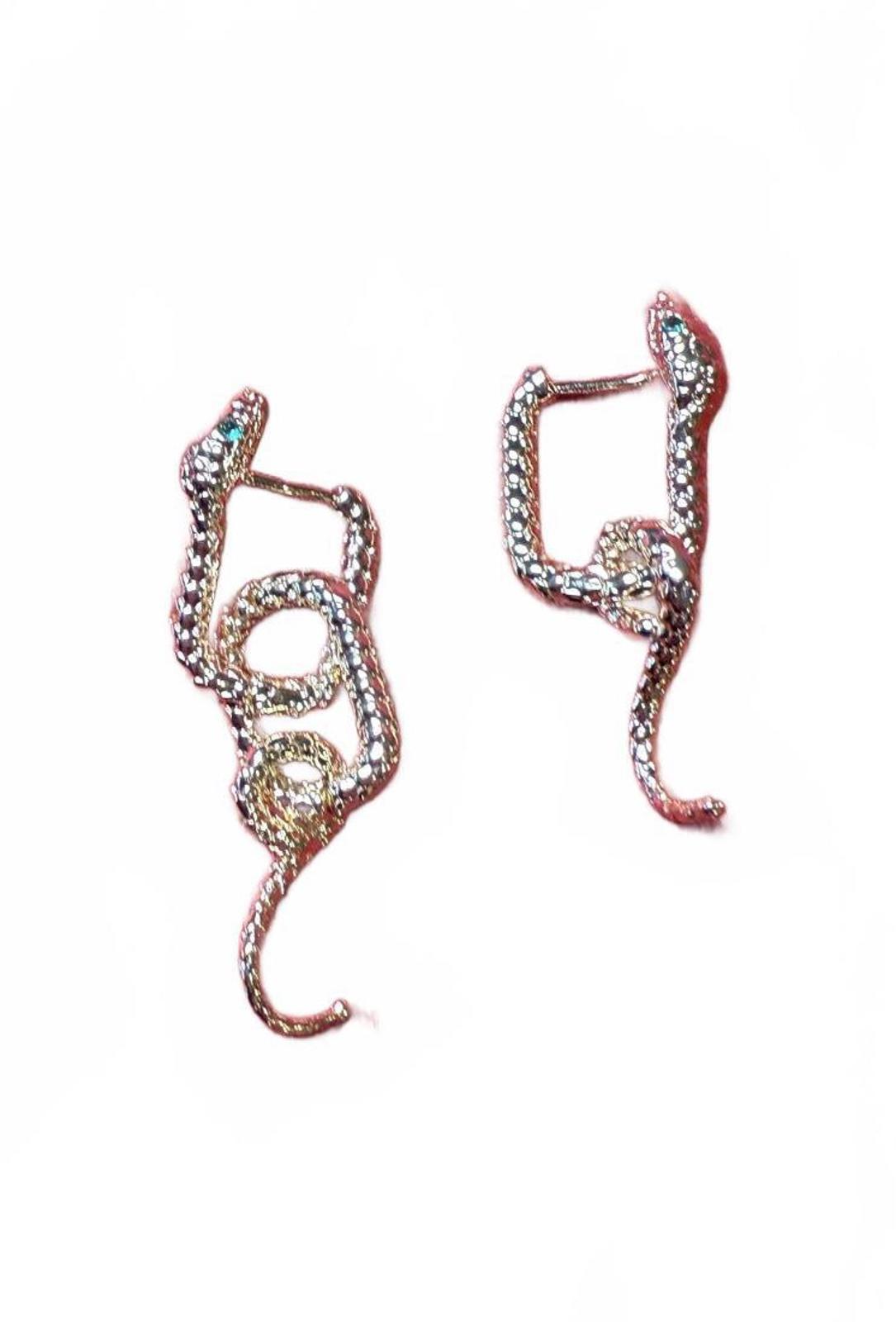New Nazila Couture Gold Plated Snake Earrings