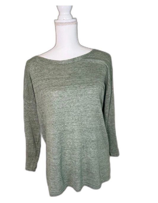 J.McLaughlin Alva Linen Crewneck Sweater, Size Medium