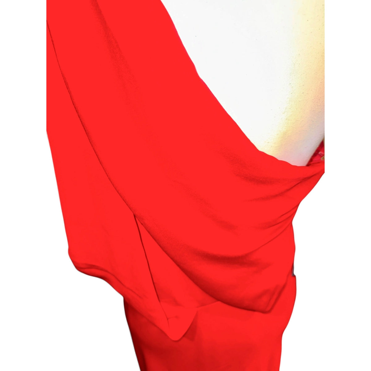 Tom Ford Red Draped Silk Cocktail Dress Made In Italy Size 46