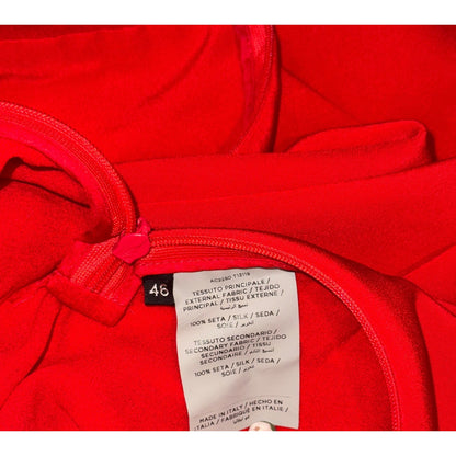 Tom Ford Red Draped Silk Cocktail Dress Made In Italy Size 46