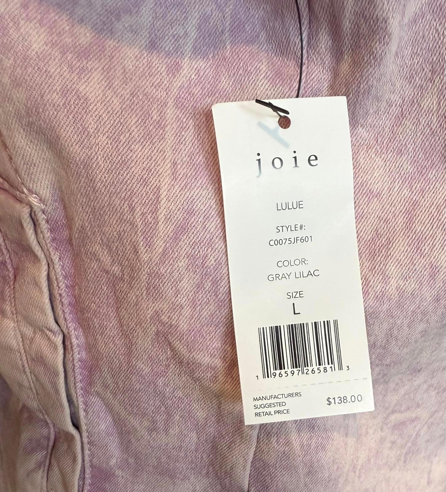 New Joie “Lulue” Gray Lilac Jacket, Size Large