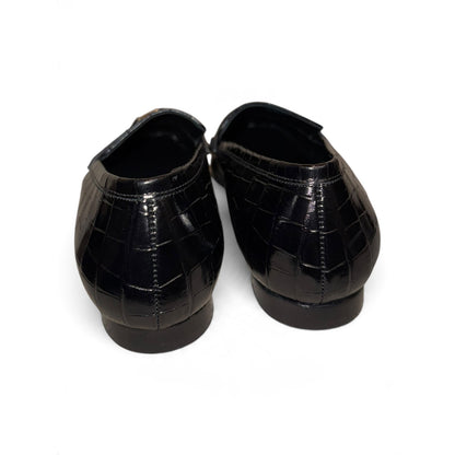 Anine Bing Freya Loafers Black Croc Embossed Leather, EU 37 New