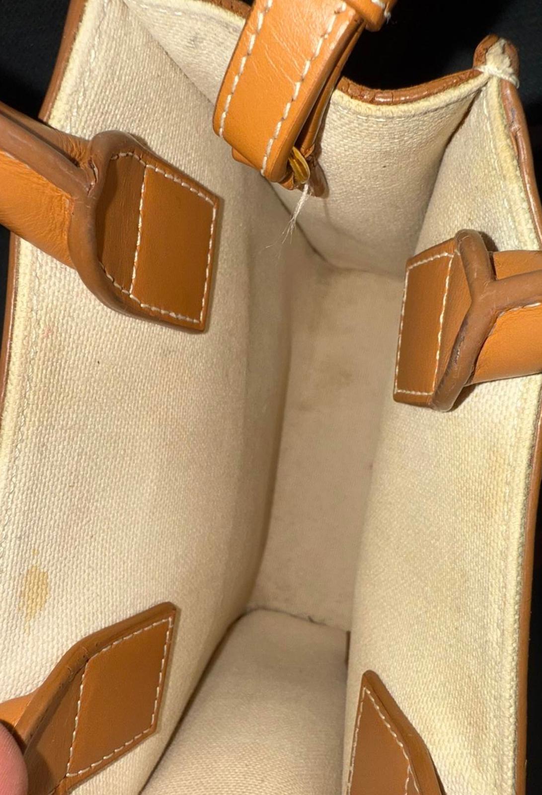 Celine Mini Cabas Canvas and Leather Crossbody and Handbag (0743)