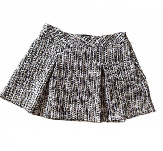 New CeCe Women's Tweed Pleated Mini Skirt Size 14