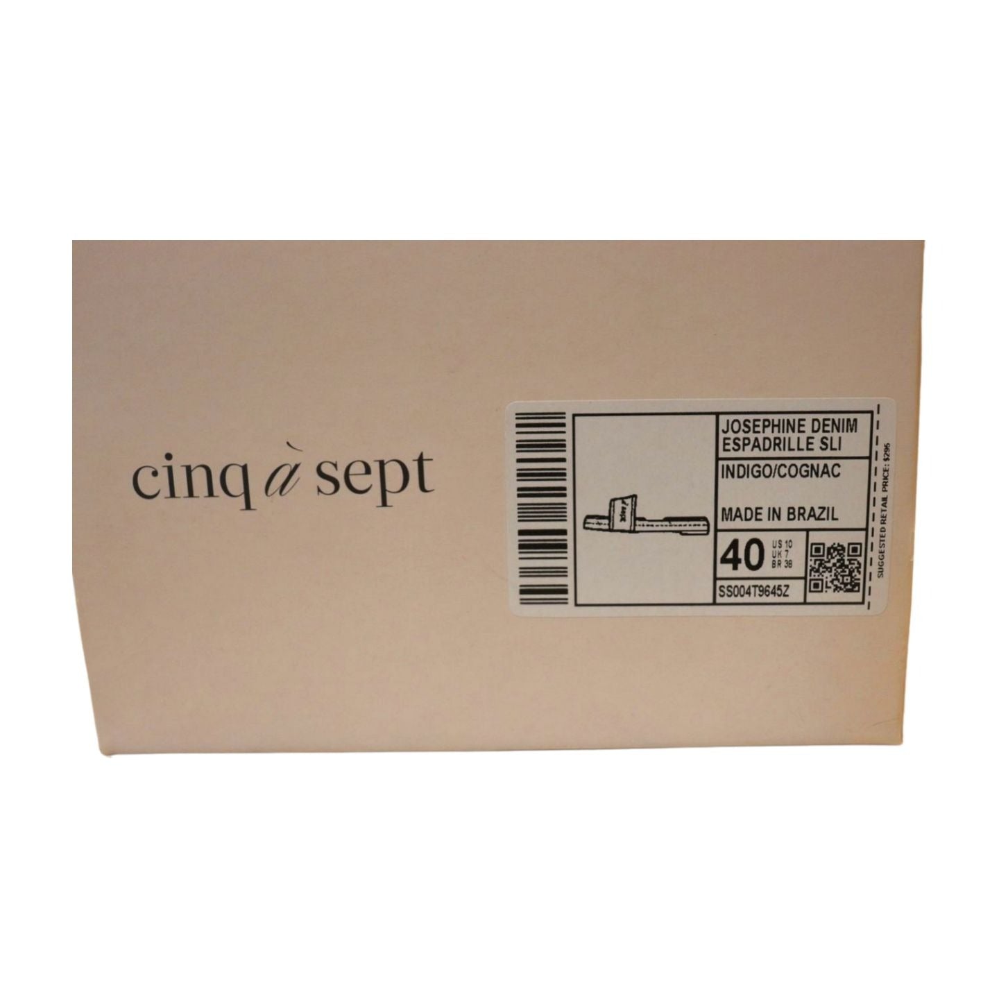 Cinq À Sept Josephine Denim Espadrille Slide Sandals, Size 40 New