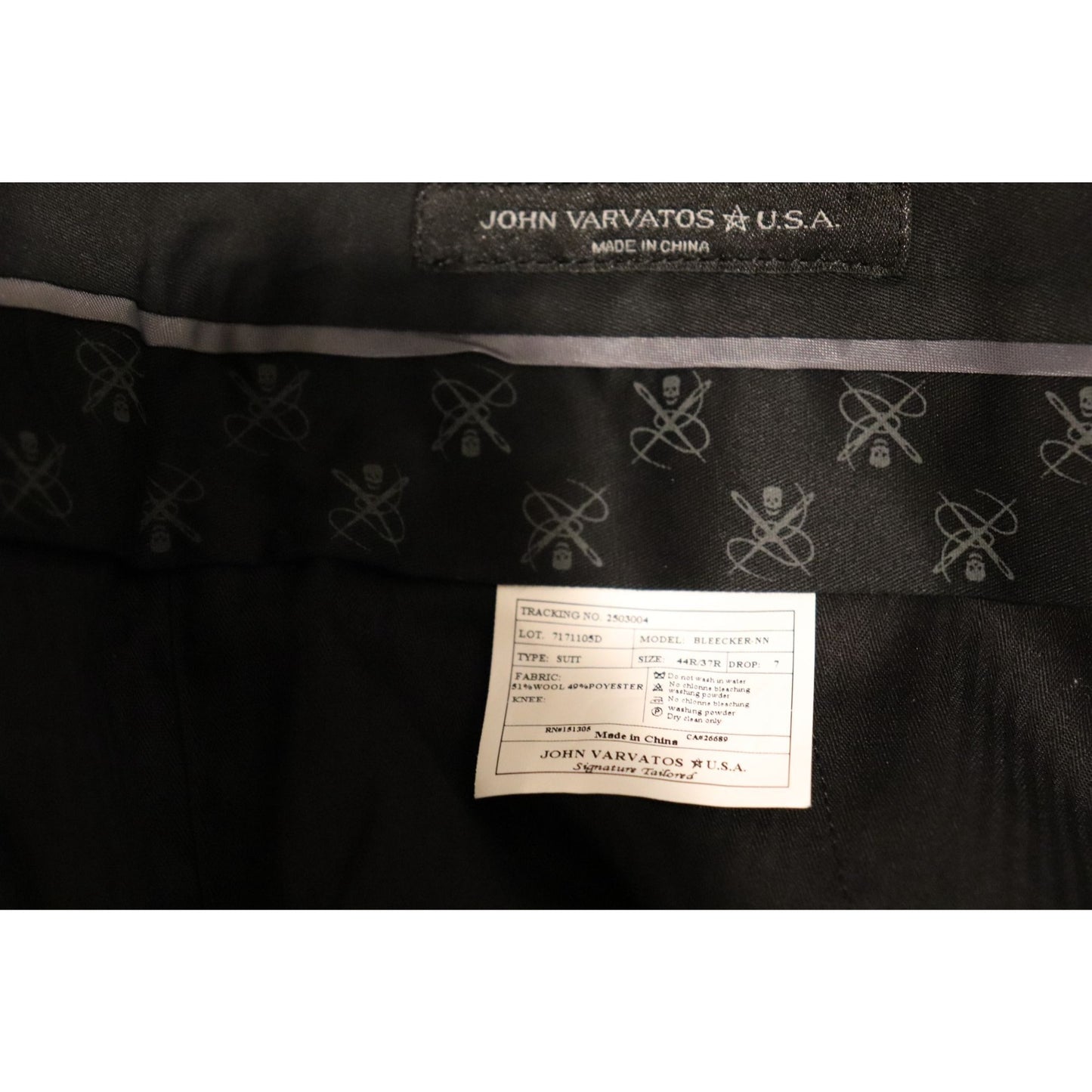 John Varvatos Mens Bleeker Tailored Wool Blend Suit Pants, 44R/37R New