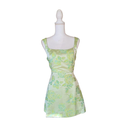 New Lulus Green Floral Mini Dress Size Large