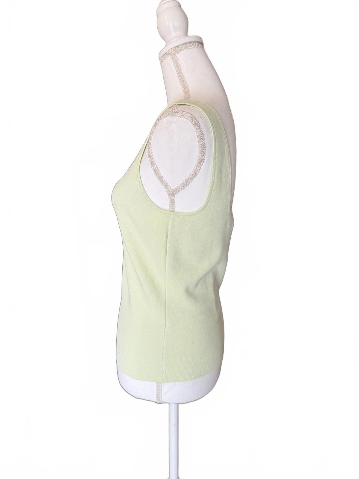 New Vince Light Green Sweetheart Knit Tank, Size Large