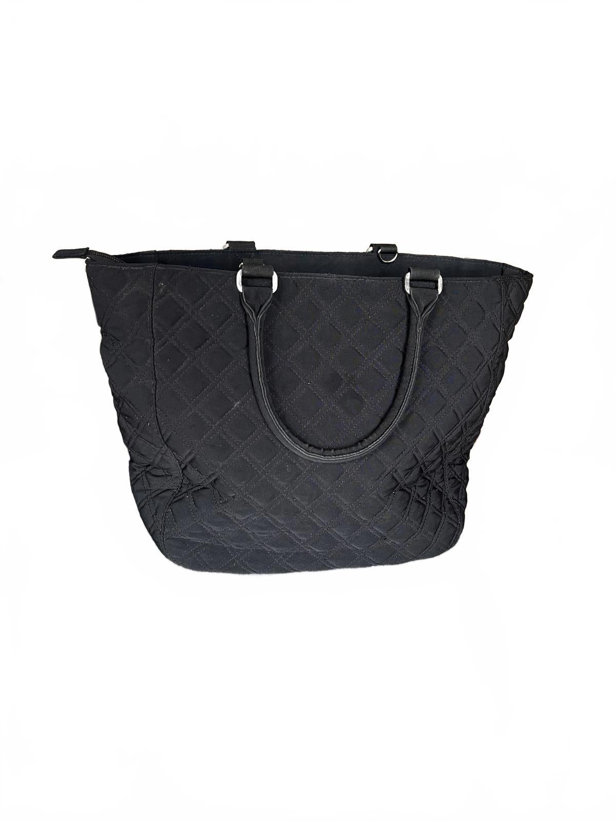 Vera Bradley Black Quilted Handbag with Adjustable Strap